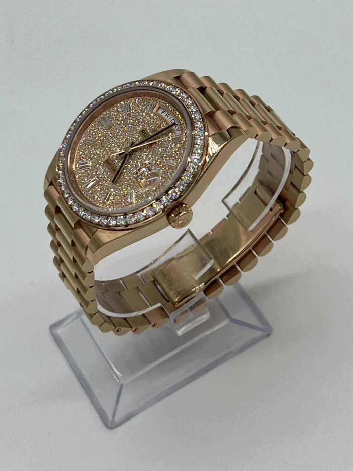 Rolex Day-Date 228345RBR Rose Gold Diamond Bezel Diamond-Paved Dial - 图片 4