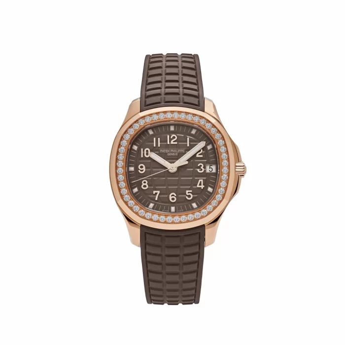 Patek Philippe Aquanaut 5268/200R-010 Rose Gold Taupe Brown Dial Diamond Bezel - 图片 1