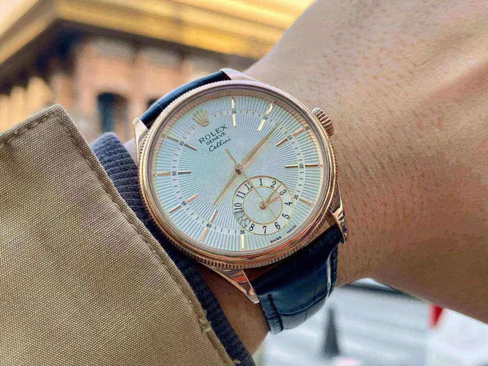Rolex Cellini Dual Time Everose Rose Gold Automatic Mens Watch 50525-0008 NOS - 图片 2