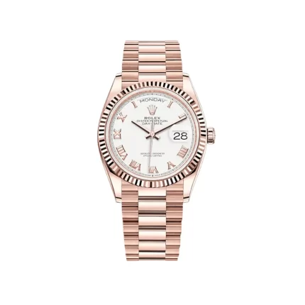 Rolex Day-Date 128235-0070 Rose Gold White Dial