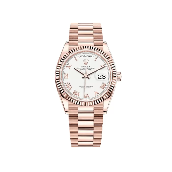Rolex Day-Date 128235-0070 Rose Gold White Dial - 图片 1