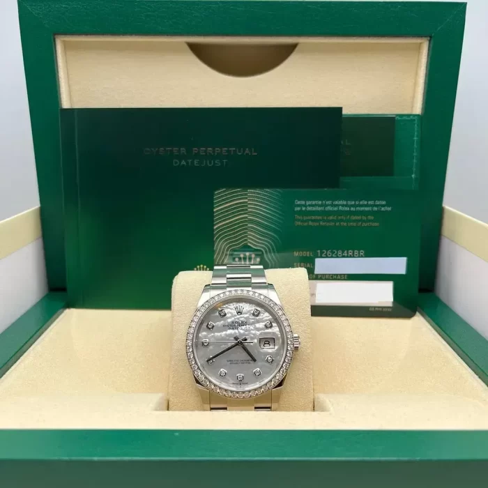 Rolex Datejust 126284RBR-0012 Stainless Steel White Gold Mother of Pearl Dial - 图片 3