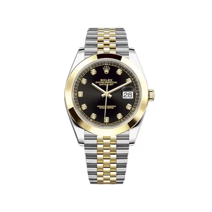 Rolex Datejust 126303 Stainless Steel Yellow Gold Black Diamond Dial Jubilee