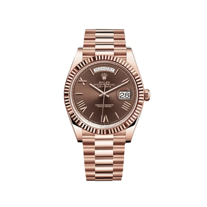 Rolex Day-Date 228235 Rose Gold Chocolate Roman Dial - 图片 1