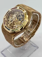 Audemars Piguet Royal Oak 15468OR.YG.1259OR.01 Openworked Frosted Rose Gold Rainbow Bezel - 图片 4