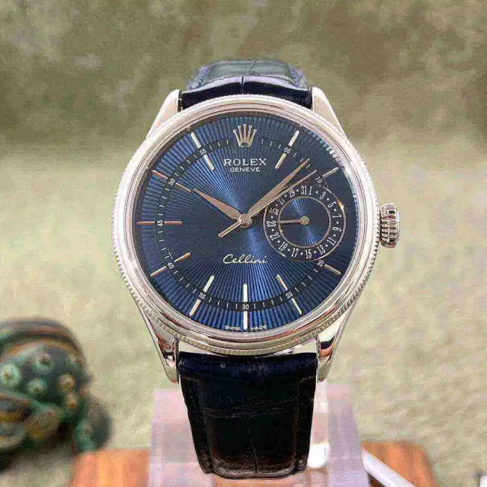 Rolex Cellini Date White Gold Blue Dial Mens Watch 50519-L - 图片 3