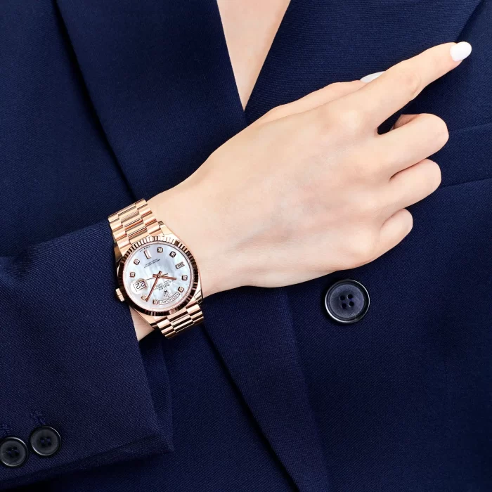 Rolex Day-Date 128235 Rose Gold Mother of Pearl Diamond Dial - 图片 2