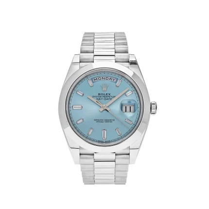 Rolex Day-Date 228206 Platinum Ice Blue Diamond Dial