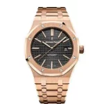 Audemars Piguet Oak Selfwinding with Black Dial 41mm 18k Rose Gold Watch 15400OR.OO.1220OR.01