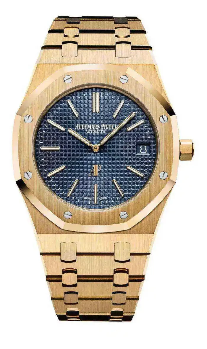 Audemars Piguet Oak Jumbo Extra-thin 39mm Blue dial Yellow Gold Watch 15202BA.OO.1240BA.01 - 图片 2