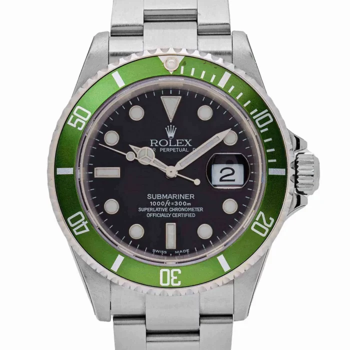 Rolex Submariner Date 16610V 'Kermit' Bezel Flat 4 Stainless Steel Black Dial Oyster (2003) - 图片 3