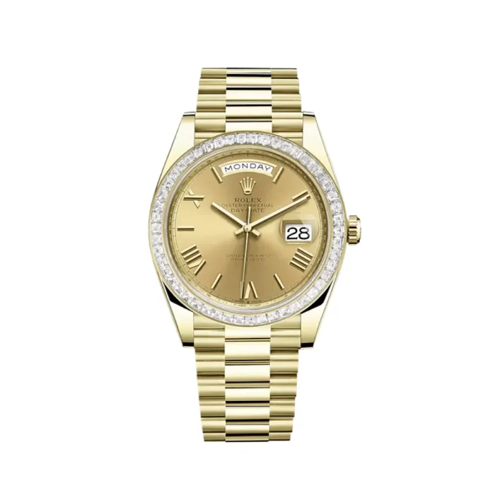 Rolex Day-Date 228398TBR Yellow Gold Diamond Bezel Champagne Dial - Image 1
