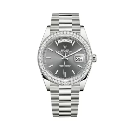 Rolex Day-Date 228349RBR White Gold Diamond Bezel Slate Dial