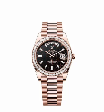Rolex Day-Date 228235 Rose Gold Eisenkiesel Diamond Dial Diamond Bezel