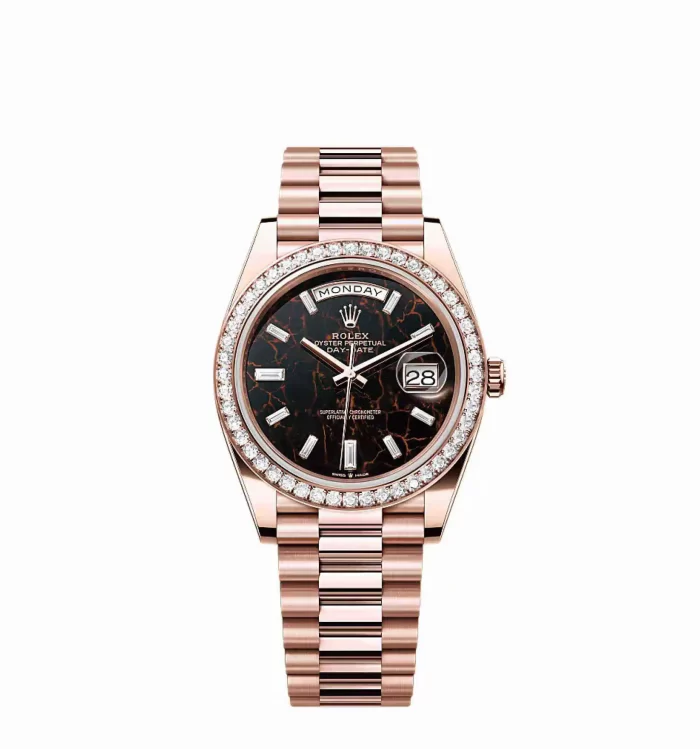 Rolex Day-Date 228235 Rose Gold Eisenkiesel Diamond Dial Diamond Bezel - 图片 1