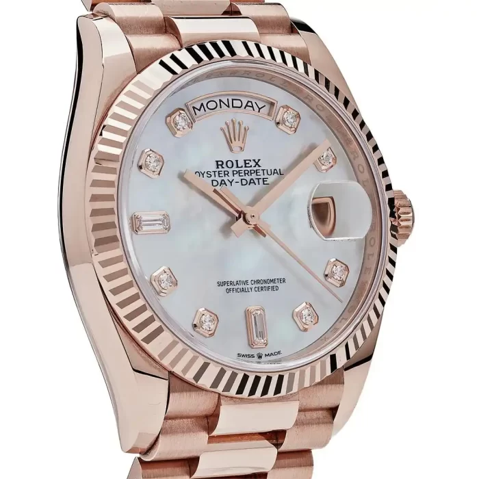 Rolex Day-Date 128235 Rose Gold Mother of Pearl Diamond Dial - 图片 4