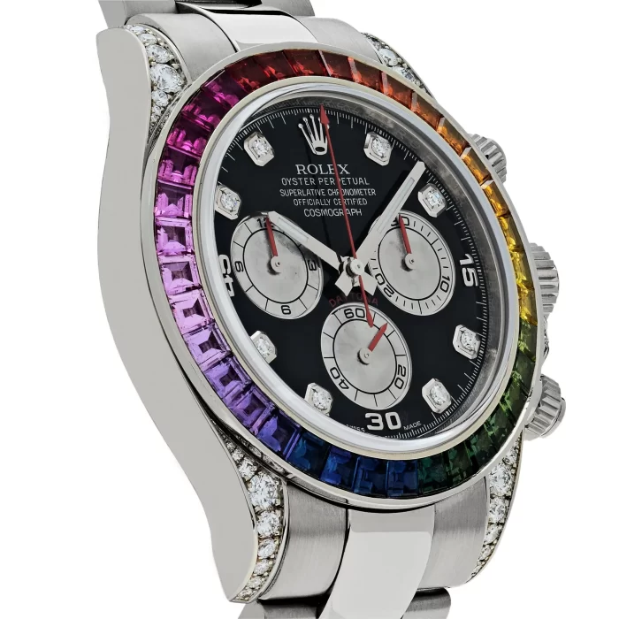 Rolex Daytona 116599RBOW 'Rainbow' White Gold Black Diamond Dial Sapphire Bezel - 图片 2