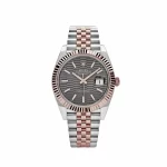 Rolex Datejust 126331 Rose Gold Stainless Steel Rhodium Slate Fluted Motif Dial Jubilee