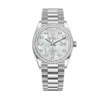 Rolex Day-Date 128349RBR White Gold Diamond Bezel Mother of Pearl Diamond Dial - 图片 2