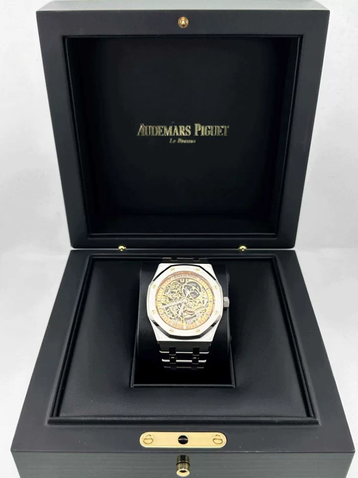 Audemars Piguet Royal Oak 15407ST.OO.1220ST.02 Double Balance Wheel Openworked Stainless Steel Pink Gold-Toned Dial (2024) - 图片 6