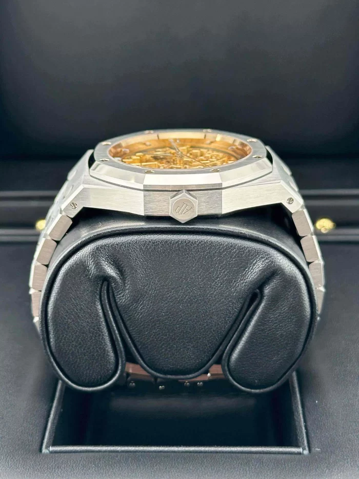 Audemars Piguet Royal Oak 15407ST.OO.1220ST.02 Double Balance Wheel Openworked Stainless Steel Pink Gold-Toned Dial (2024) - 图片 4