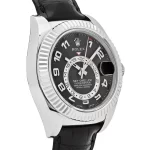 Rolex Sky-Dweller 326139-L(FC) White Gold Black Dial Leather Strap - 图片 4