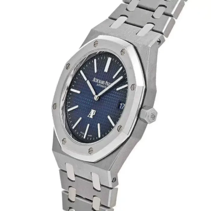 Audemars Piguet Oak Jumbo Extra-Thin, 39mm, Titanium, blue dial, 15202IP.OO.1240IP.01 - 图片 4