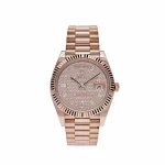 Rolex Day-Date 228235 Rose Gold Baguette Diamond Paved Dial - 图片 6