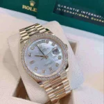 Rolex Day-Date 36 Mother of Pearl Dial Gold Diamond Bezel Watch 128348RBR-0017 128348RBR - 图片 3