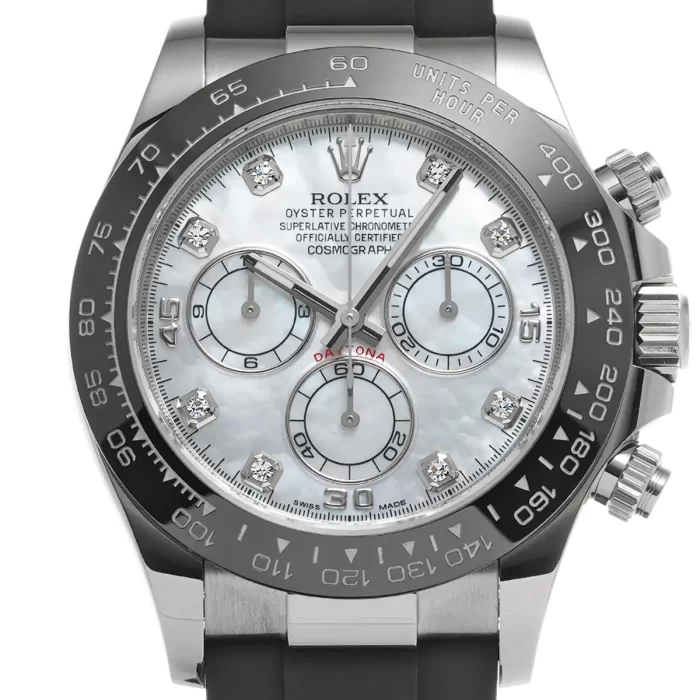 Rolex Cosmograph Daytona 116519LN-0026 White Mother of Pearl Dial Diamond Dial Oysterflex Strap - 图片 3
