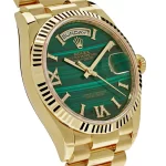 Rolex Day-Date 128238 Yellow Gold Green Malachite Roman Diamond Dial - 图片 2