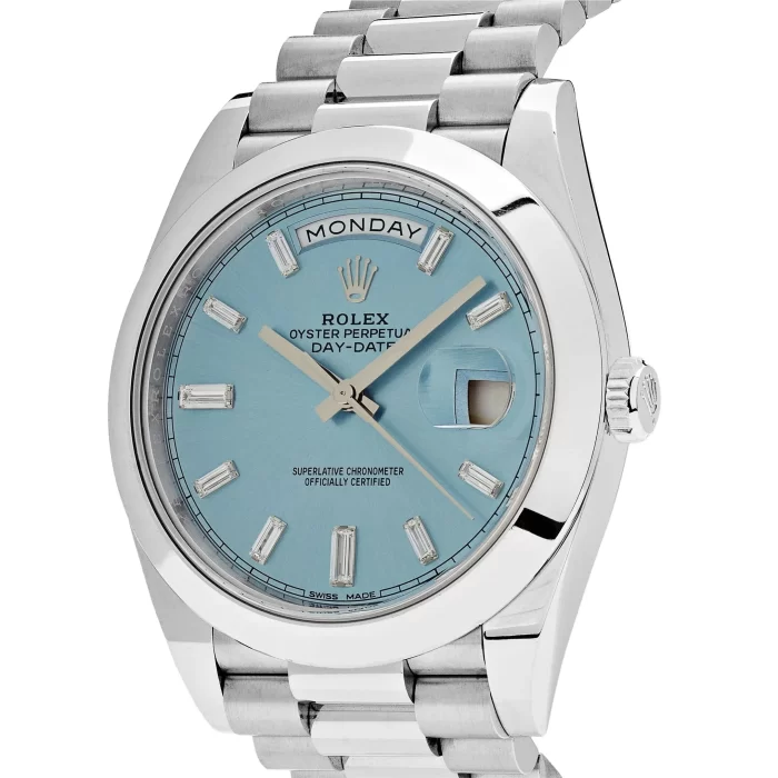 Rolex Day-Date 228206 Platinum Ice Blue Diamond Dial - 图片 2