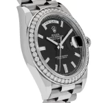 Rolex Day-Date 228349RBR White Gold Black Dial Diamond Bezel - 图片 2