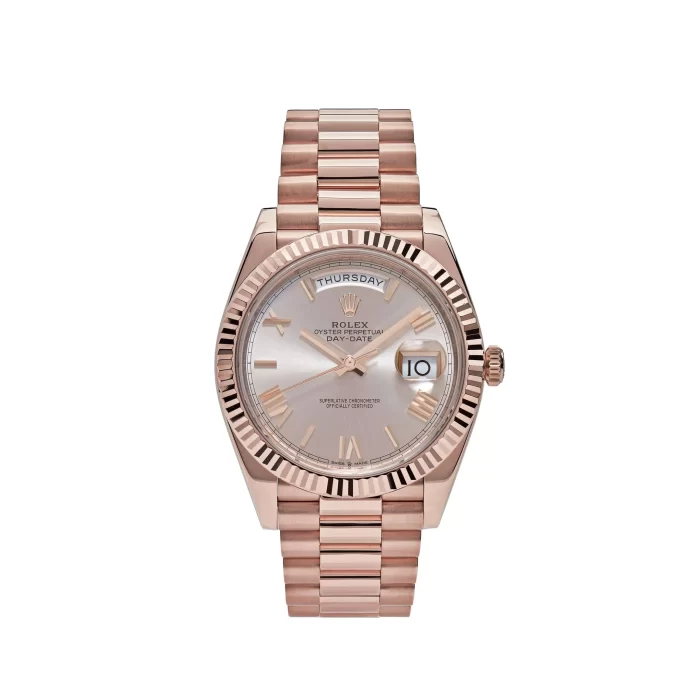 Rolex Day-Date 228235 Rose Gold Sundust Roman Dial (2023) - 图片 1