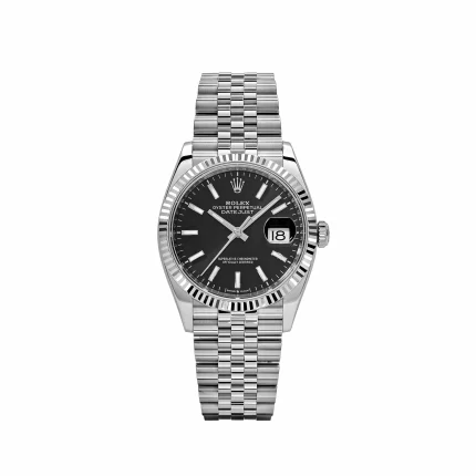 Rolex Datejust 126234 White Gold Stainless Steel Black Dial Jubilee