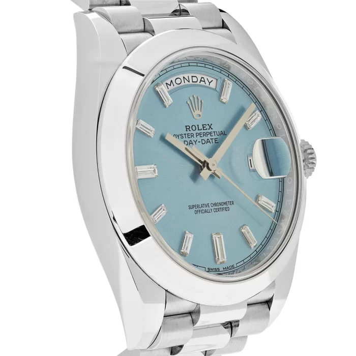 Rolex Day-Date 228206 Platinum Ice Blue Diamond Dial - 图片 3