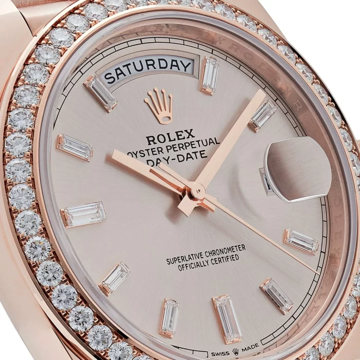 Rolex Day-Date 228345RBR Rose Gold Diamond Bezel Sundust Diamond Dial - 图片 5