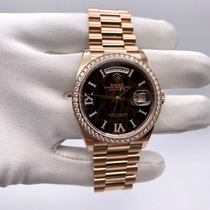 Rolex Day-Date 128345RBR Rose Gold Eisenkiesel Diamond Dial - 图片 3