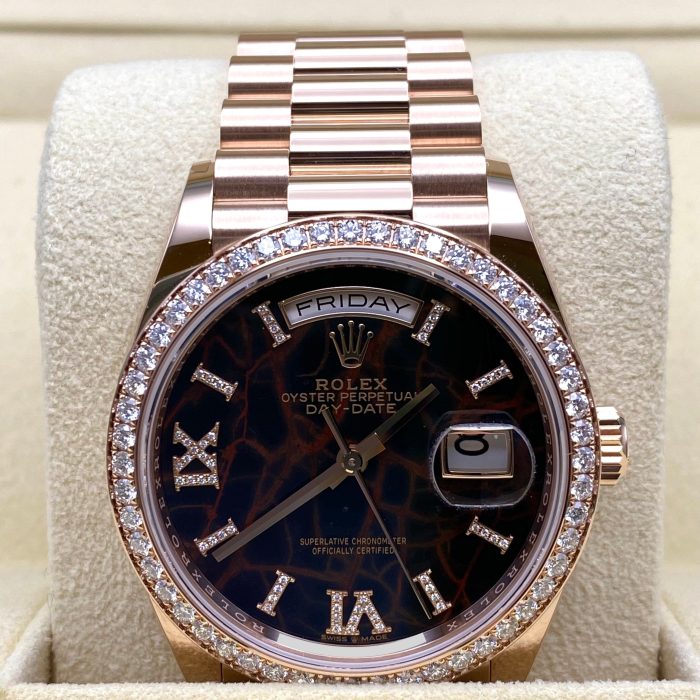 Rolex Day-Date 128345RBR Rose Gold Eisenkiesel Diamond Dial - 图片 4