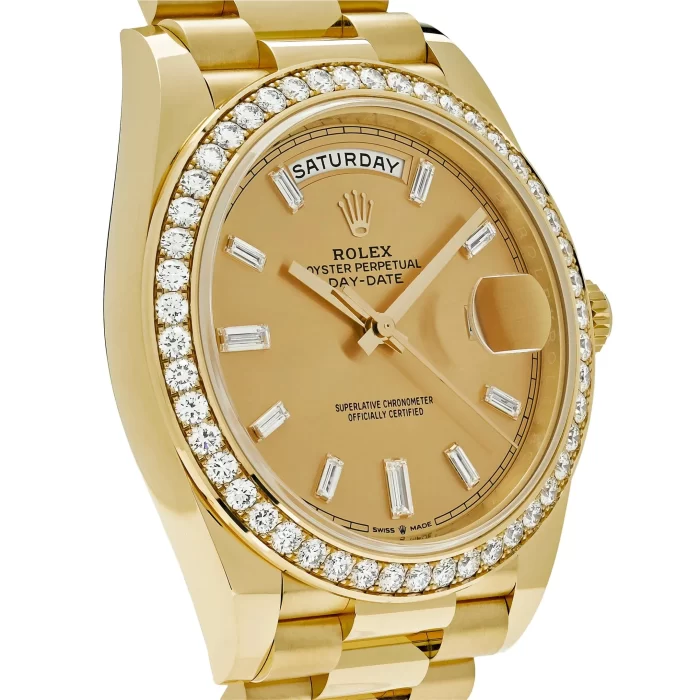 Rolex Day-Date 228348RBR Yellow Gold Diamond Bezel Champagne Diamond Dial - 图片 4