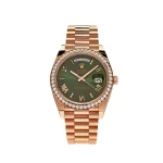 Rolex Day-Date 228345RBR Rose Gold Olive Green Dial Diamond Bezel - 图片 2