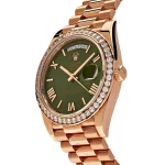 Rolex Day-Date 228345RBR Rose Gold Olive Green Dial Diamond Bezel - 图片 3