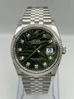 Rolex Datejust 126234 White Gold Stainless Steel Palm Motif Diamond Dial Jubilee - 图片 3