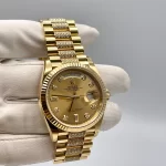 Rolex Day-Date 128238 Yellow Gold Champagne Diamond Dial - 图片 2