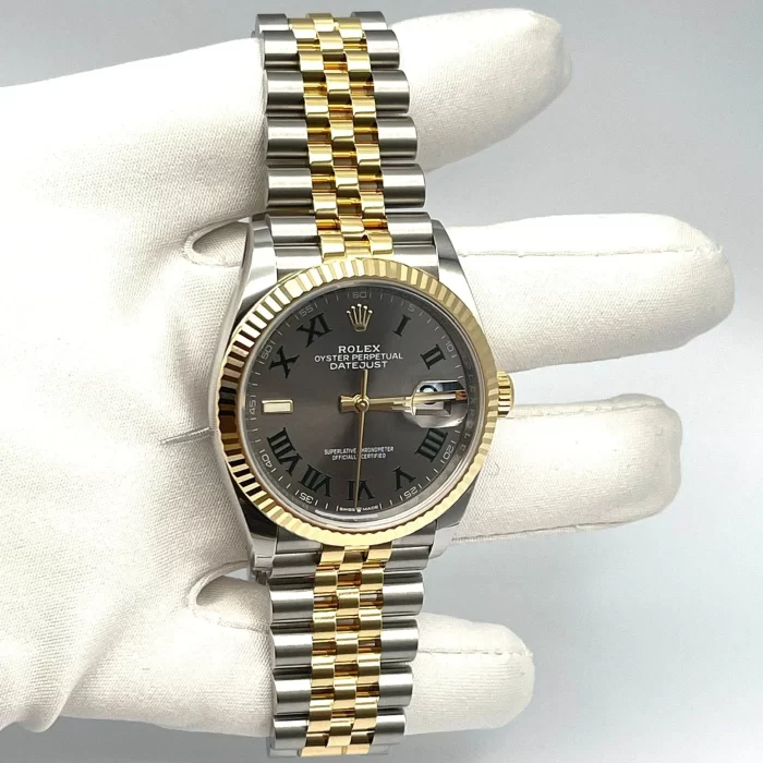 Rolex Datejust 126233 'Wimbledon' Stainless Steel Yellow Gold Slate Dial Jubilee - 图片 3