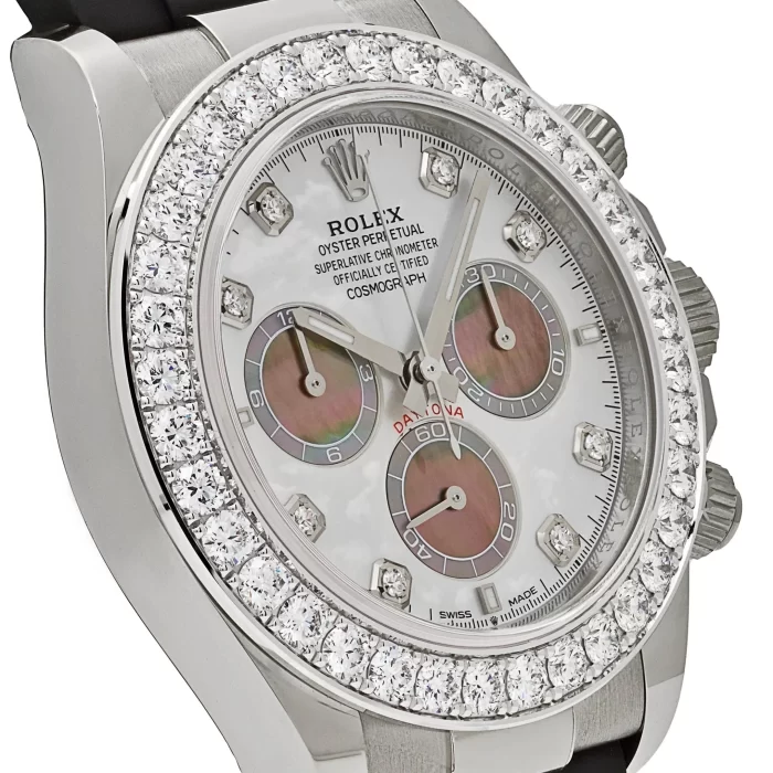 Rolex Daytona 126589RBR White Gold Diamond Mother of Pearl Dial Diamond Bezel - 图片 3
