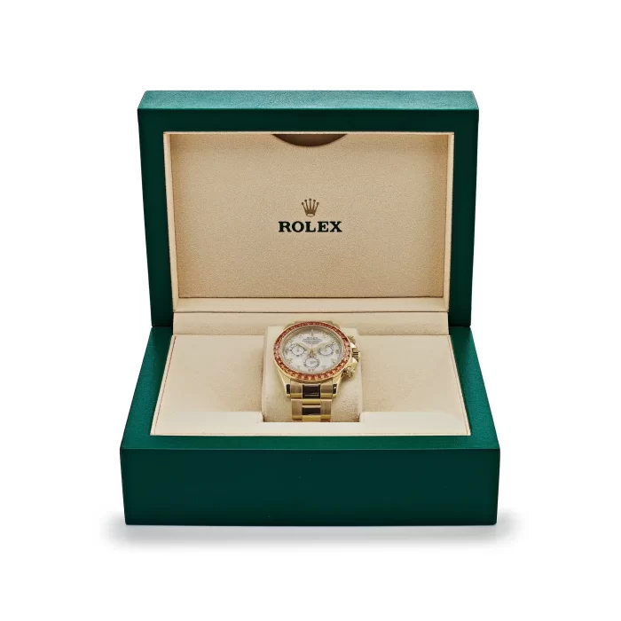 Rolex Daytona 116578SACO Yellow Gold Sapphire Bezel Mother Of Pearl Dial - 图片 7