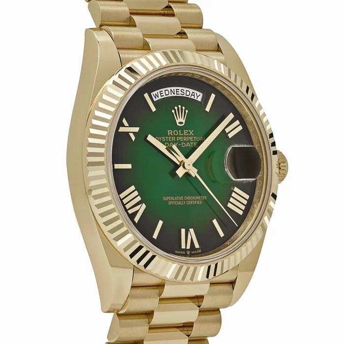 Rolex Day-Date 228238 Yellow Gold Green Ombre Roman Numeral Dial - 图片 4