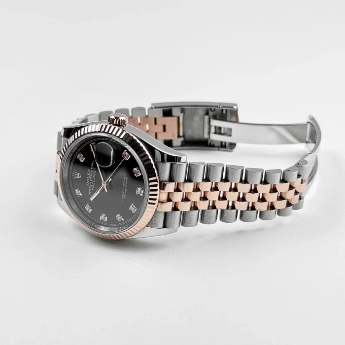 Rolex Datejust 126231 Rose Gold Stainless Steel Black Diamond Dial - 图片 6