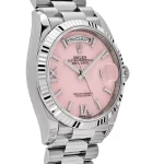 Rolex Day-Date 128239 White Gold Pink Opal Diamond Roman Numerals Dial - Image 5